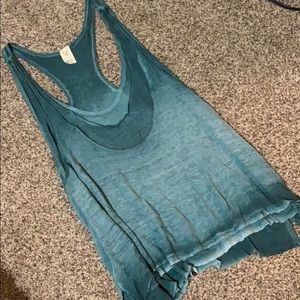 Free people teal burnout layered tank
